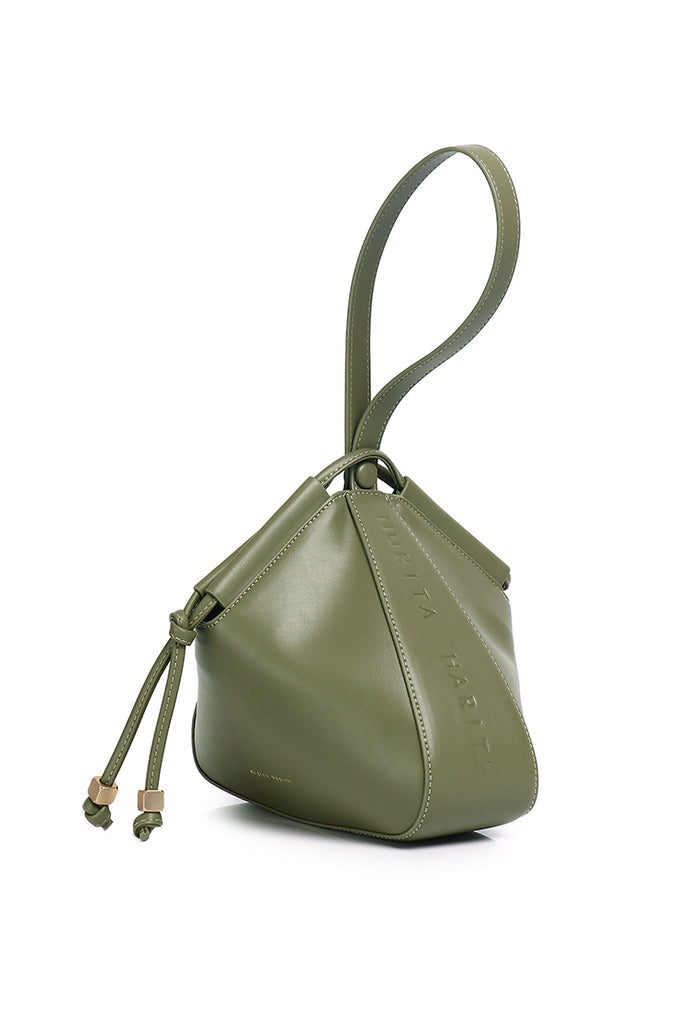 Norna Drawstring Shoulder Bag (Olive)