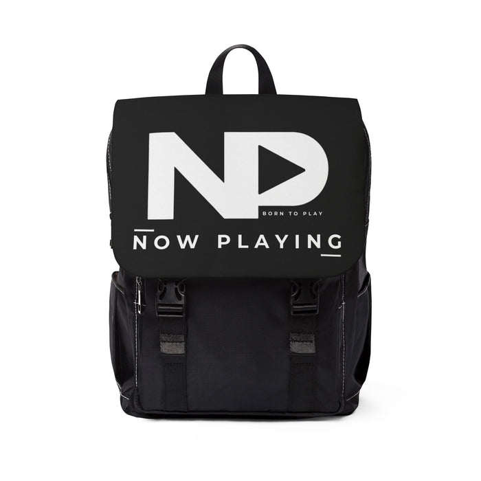 Now Playing Backpack — Black Logo Shoulder Backpack