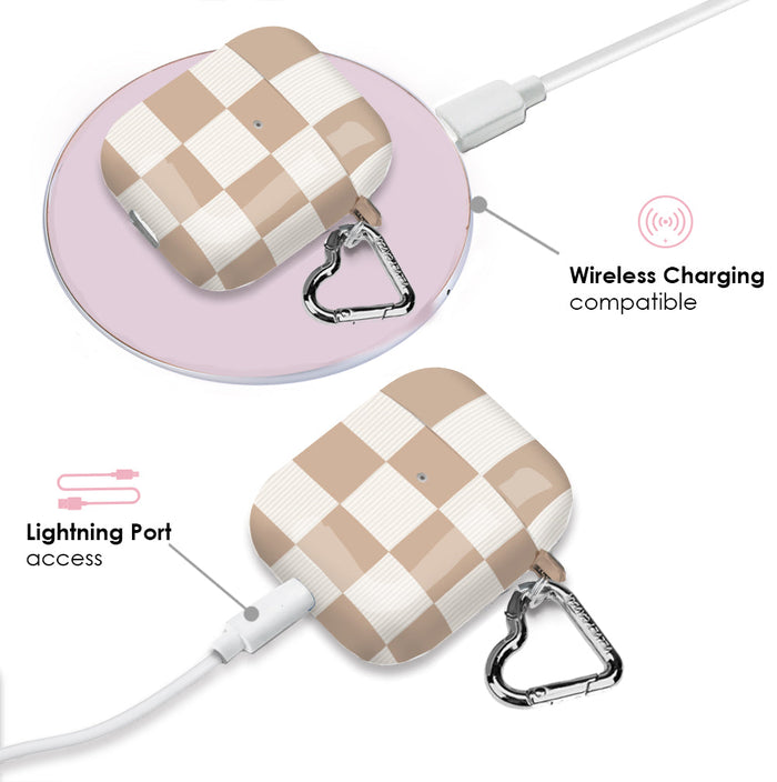 Nude Vibe Checker AirPods Case – Cute Protective Cover