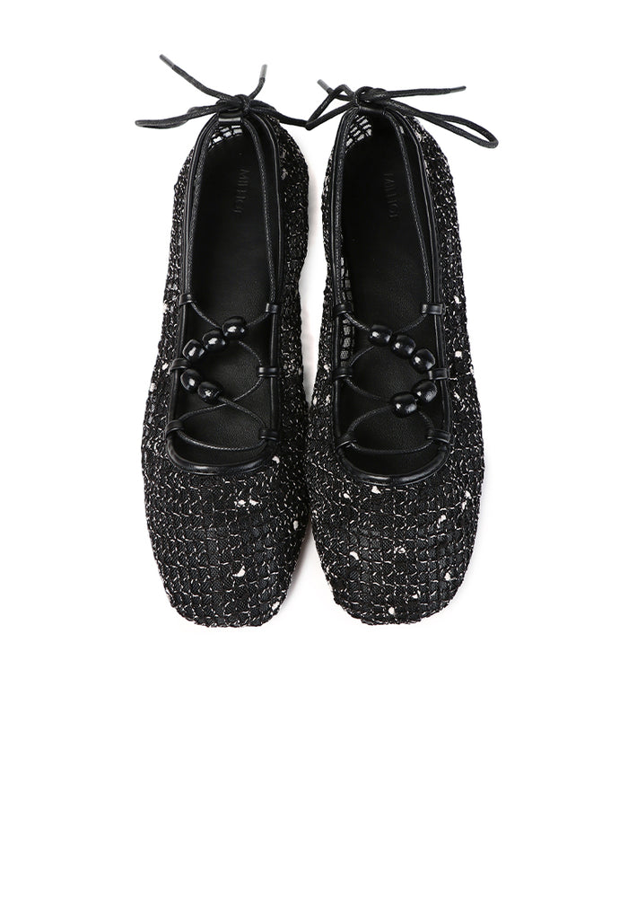 Nyla Strappy Ballerina Flats (Black)