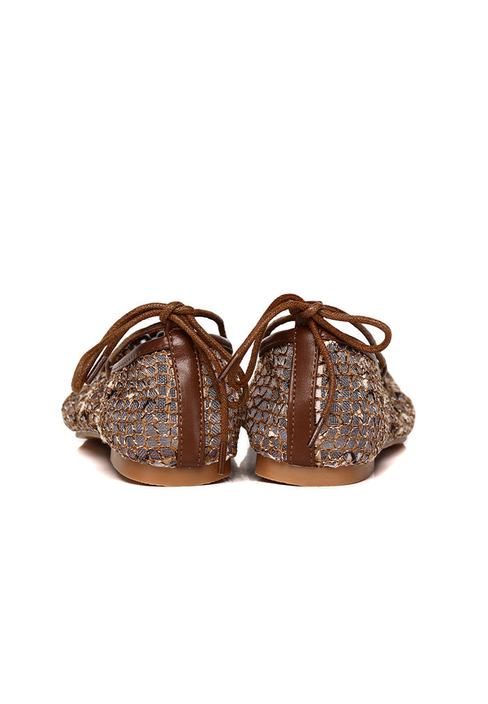 Nyla Strappy Ballerina Flats (Brown)