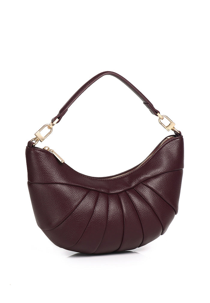 Nyra Pleated Shoulder Bag (Maroon)