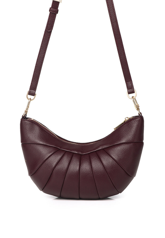 Nyra Pleated Shoulder Bag (Maroon)