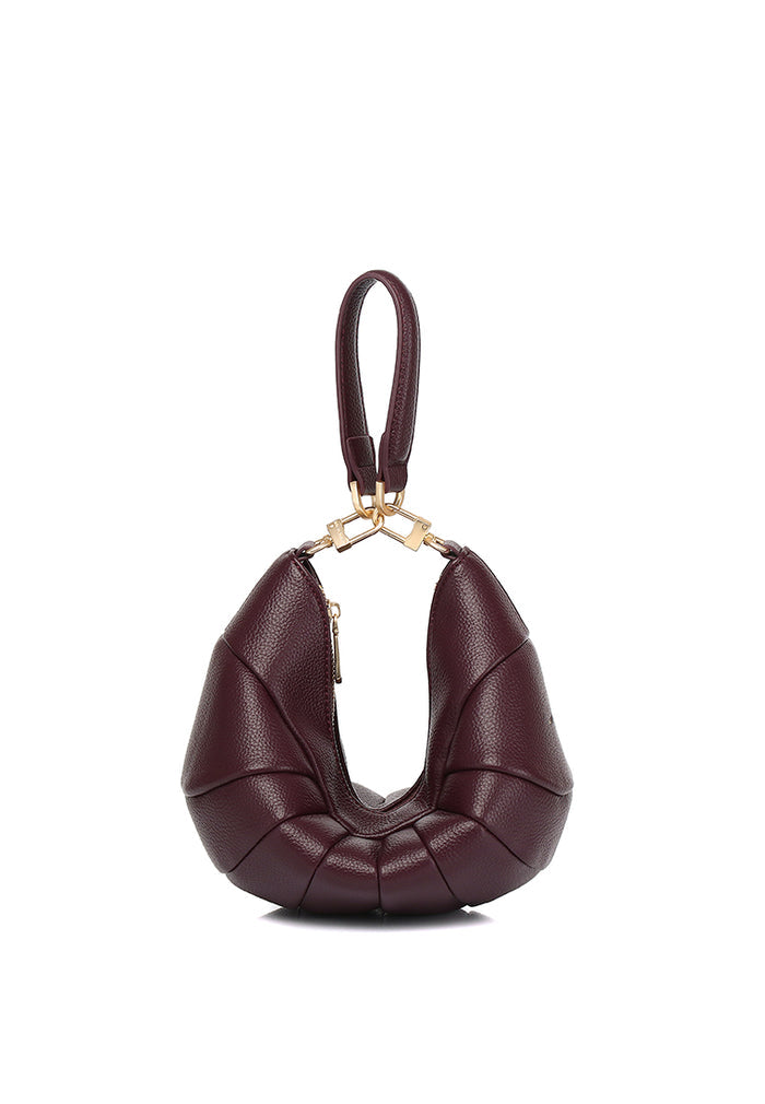Nyra Pleated Shoulder Bag (Maroon)