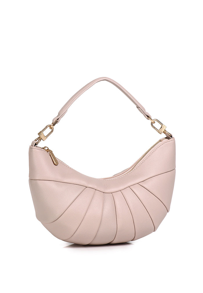 Nyra Pleated Shoulder Bag (Nude Pink)