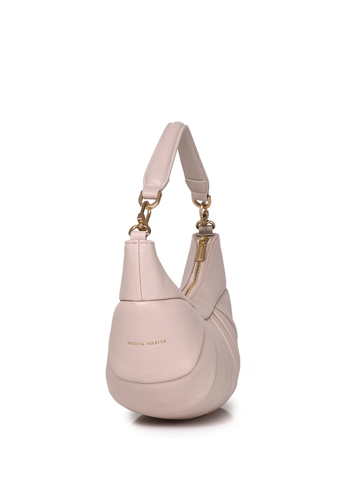 Nyra Pleated Shoulder Bag (Nude Pink)