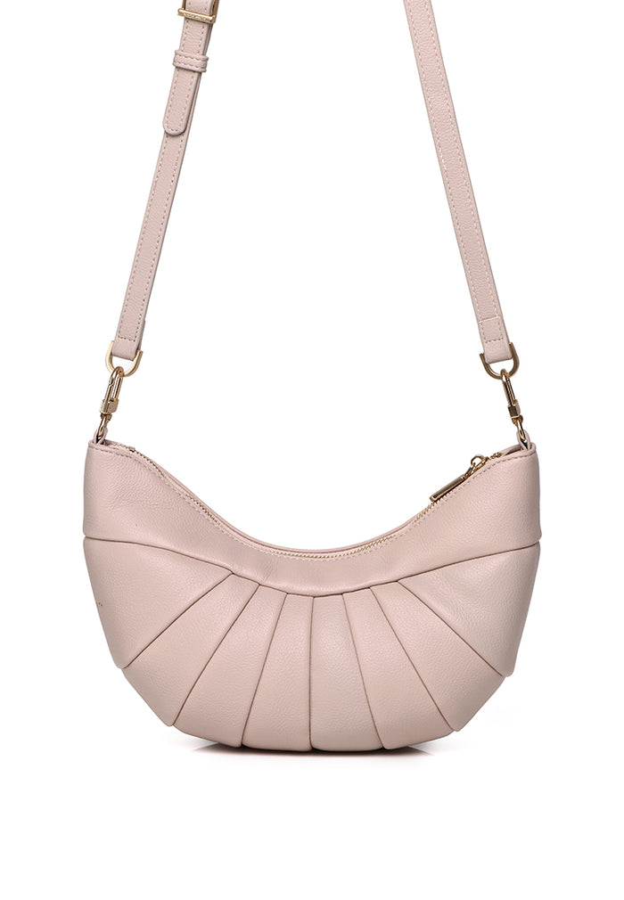Nyra Pleated Shoulder Bag (Nude Pink)