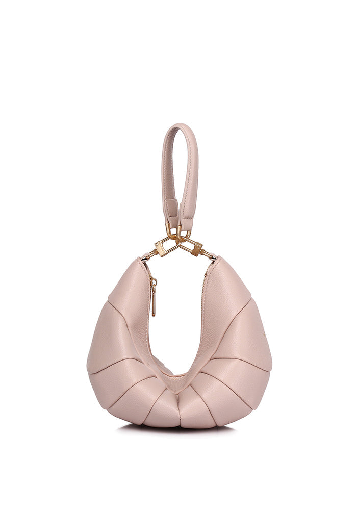 Nyra Pleated Shoulder Bag (Nude Pink)