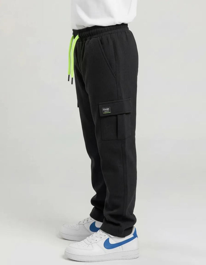Octave Boys Black Regular Fit Track Pants