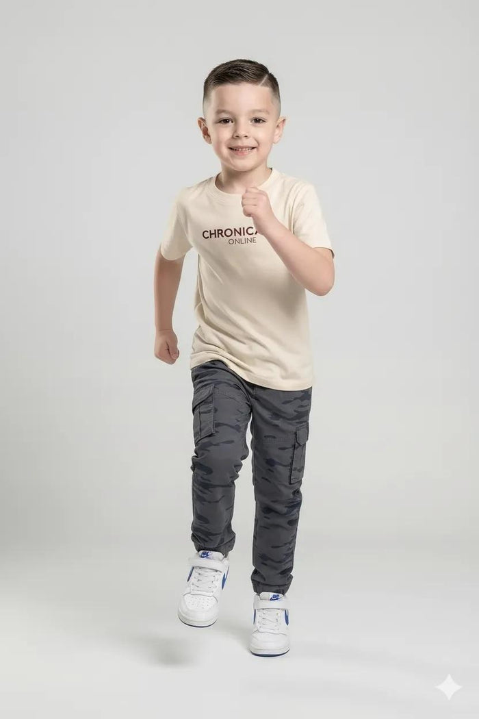 Octave Boys Coal Regular Fit Camouflage Track Pants