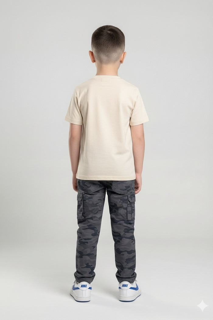 Octave Boys Coal Regular Fit Camouflage Track Pants