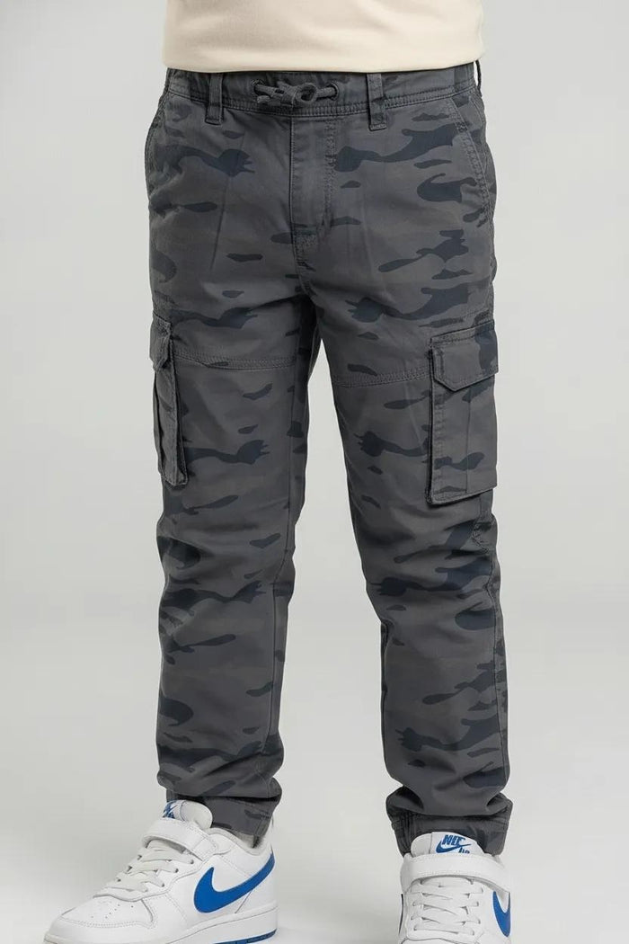 Octave Boys Coal Regular Fit Camouflage Track Pants
