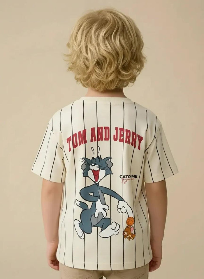Octave Boys Cream Graphic Printed Tshirt