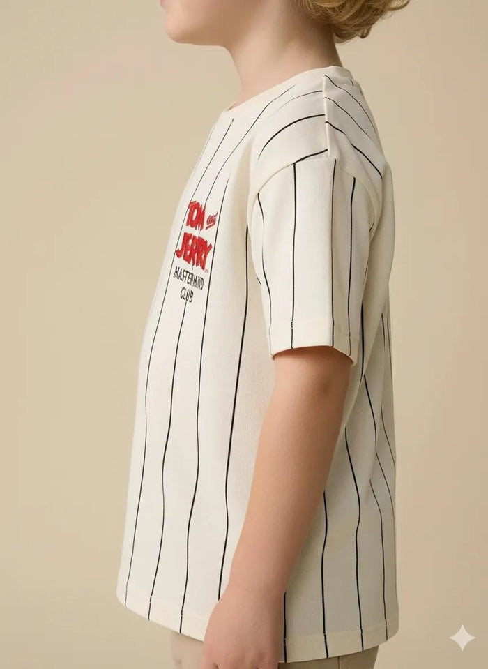 Octave Boys Cream Graphic Printed Tshirt