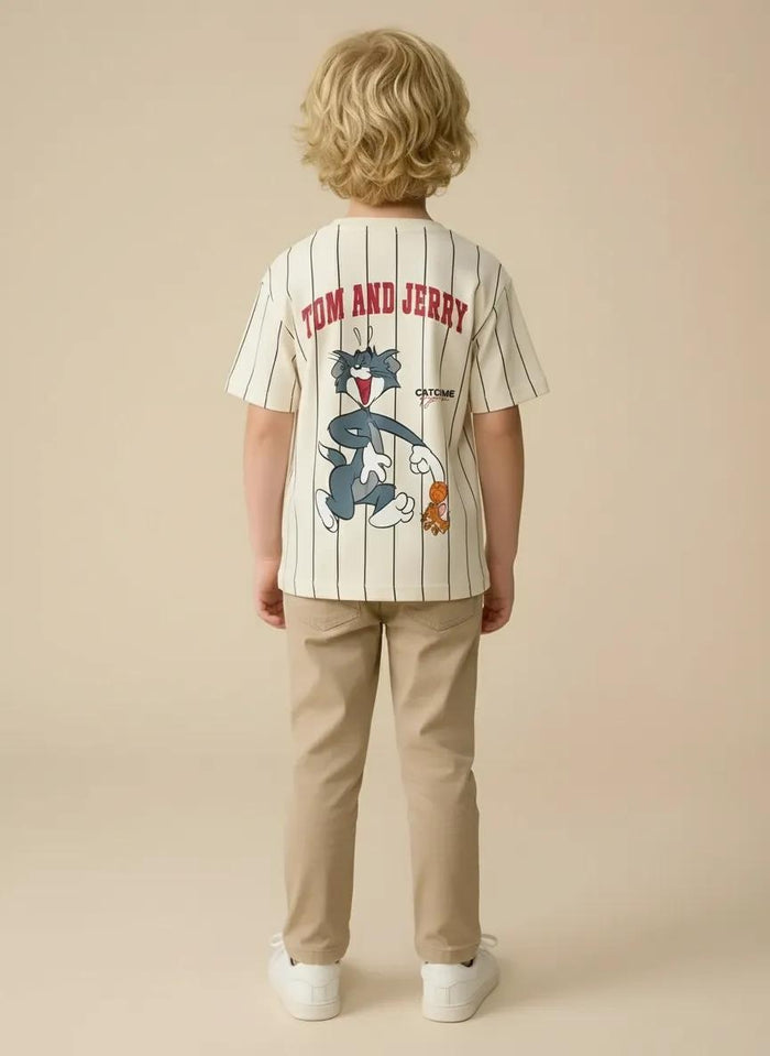 Octave Boys Cream Graphic Printed Tshirt