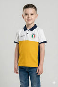 Octave Boys Mustard Colourblocked Polo Collar T-shirt