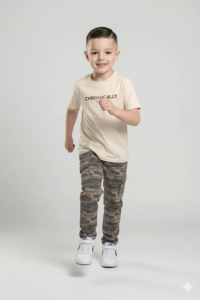 Octave Boys Olive Regular Fit Camouflage Track Pants