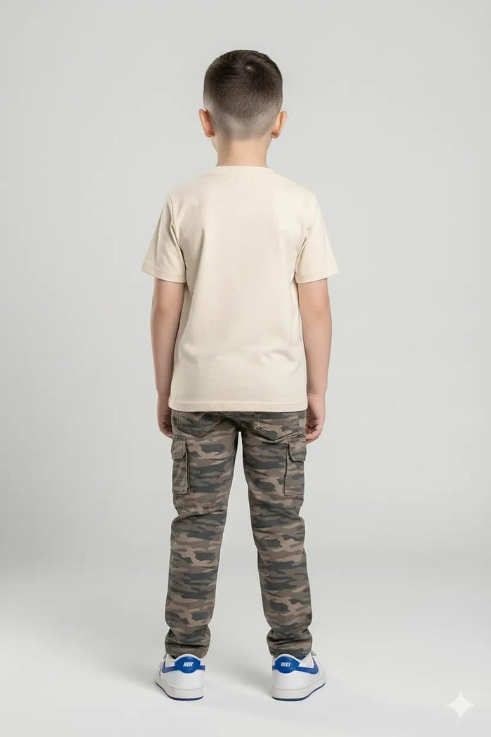 Octave Boys Olive Regular Fit Camouflage Track Pants
