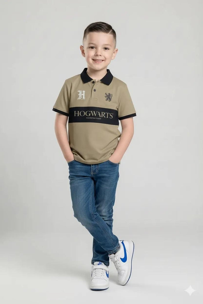 Octave Boys Safari Printed Polo Collar T-shirt