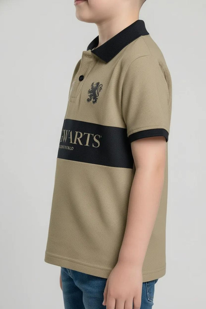 Octave Boys Safari Printed Polo Collar T-shirt
