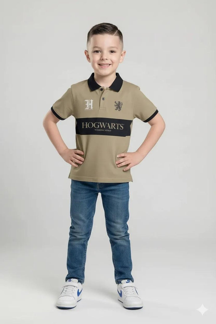Octave Boys Safari Printed Polo Collar T-shirt