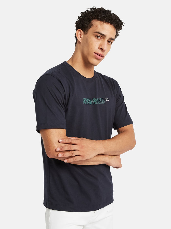 Octave Graphic Printed Short Sleeves Cotton T-shirt