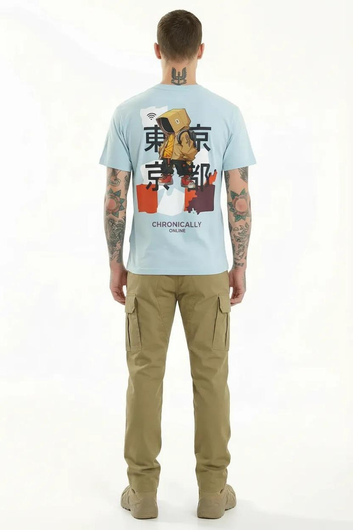 Octave Men Aqua Printed T-shirt