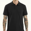 Octave Men Black Polo Collar T-shirt