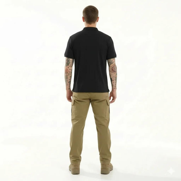 Octave Men Black Polo Collar T-shirt