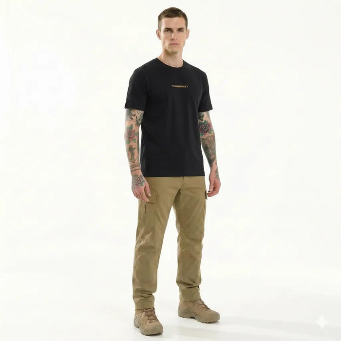 Octave Men Black Printed T-shirt