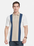 Octave Men Colourblocked Polo Collar T-shirt