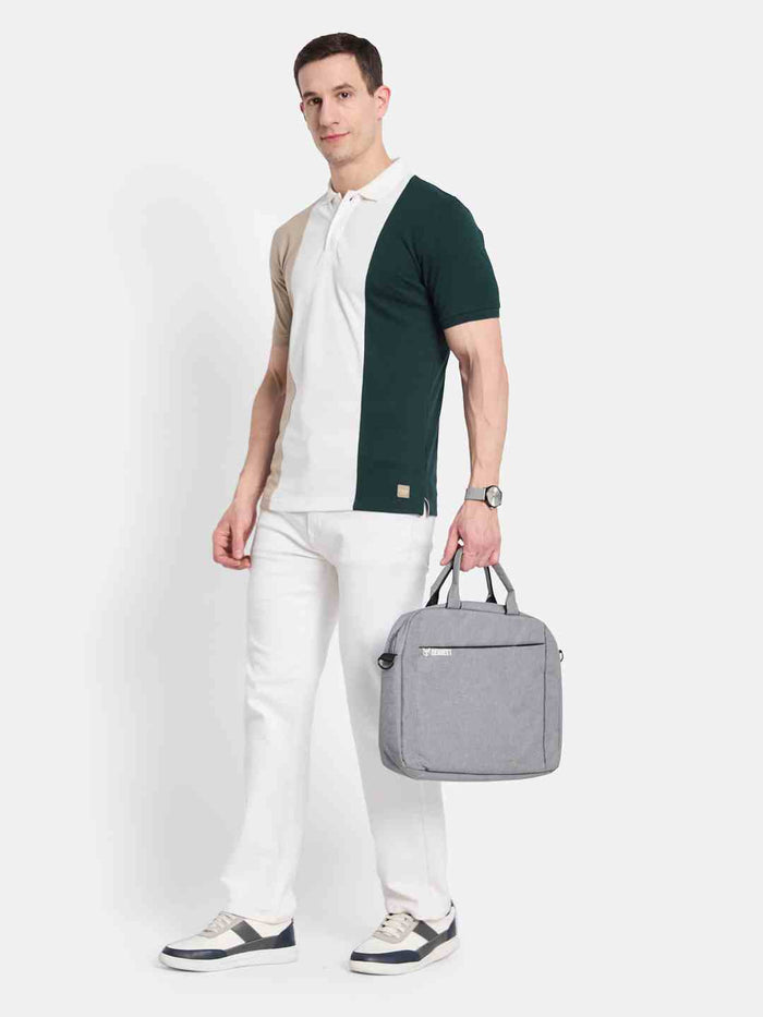 Octave Men Colourblocked Polo Collar T-shirt