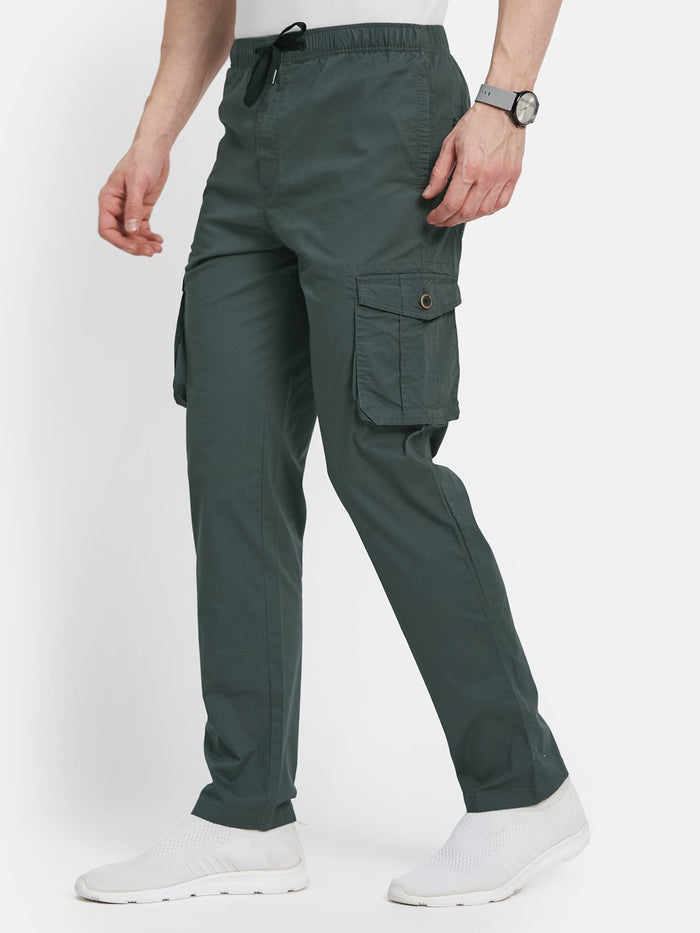 Octave Men Cotton Mid-Rise Cargo Track Pant