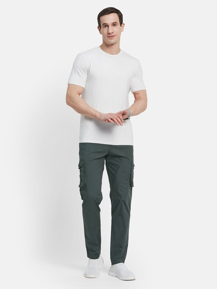 Octave Men Cotton Mid-Rise Cargo Track Pant
