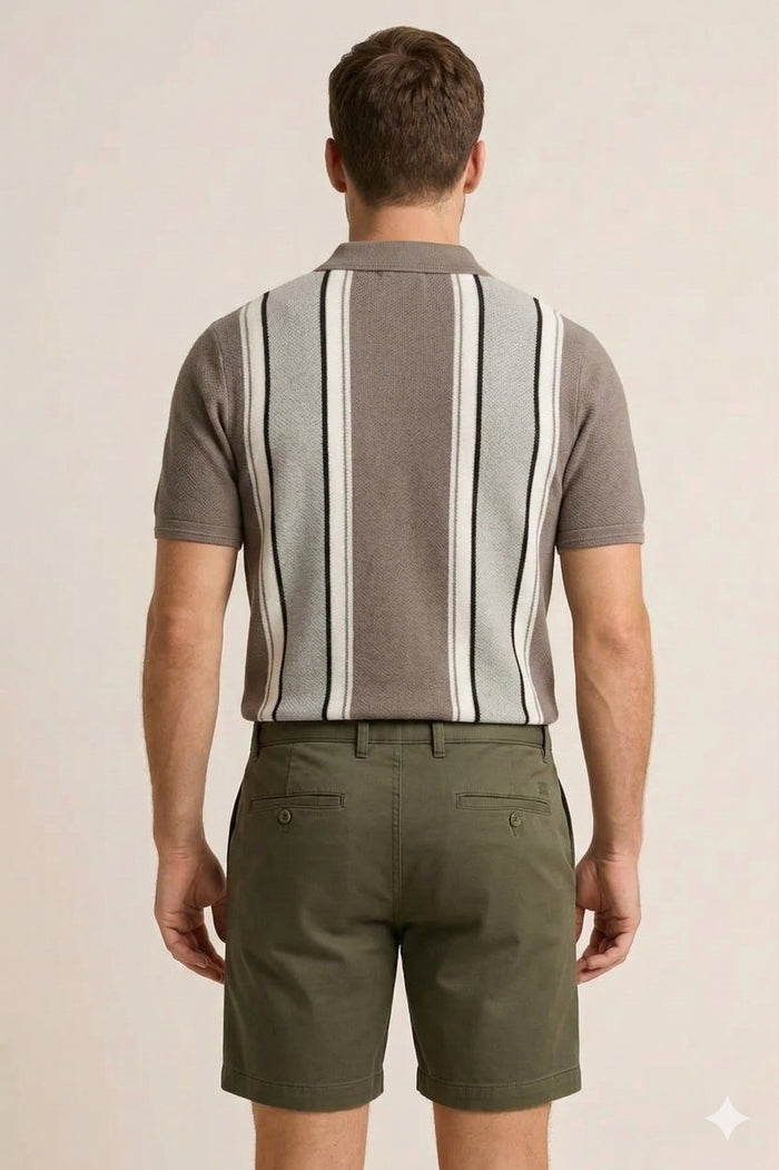 Octave Men Dark Teak Colourblocked Polo Collar T-shirt