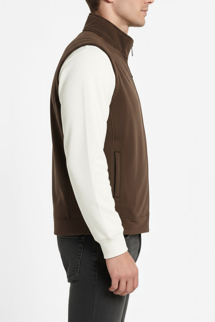 Octave Men Espresso Solid Mandrain Neck Sweatshirt