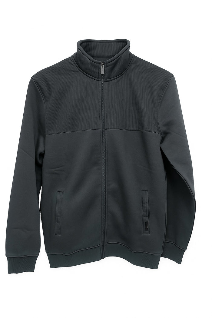 Octave Men Heather Colourblocked Mandarin Neck Sweatshirt