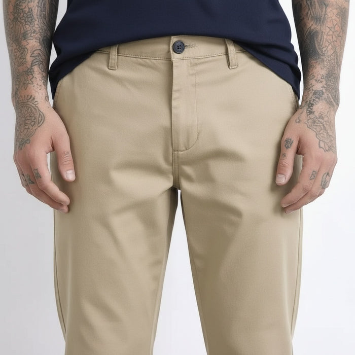 Octave Men Light Khaki Trousers