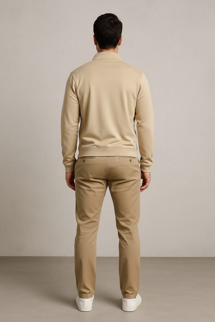 Octave Men Natural Solid High Neck Sweatshirt