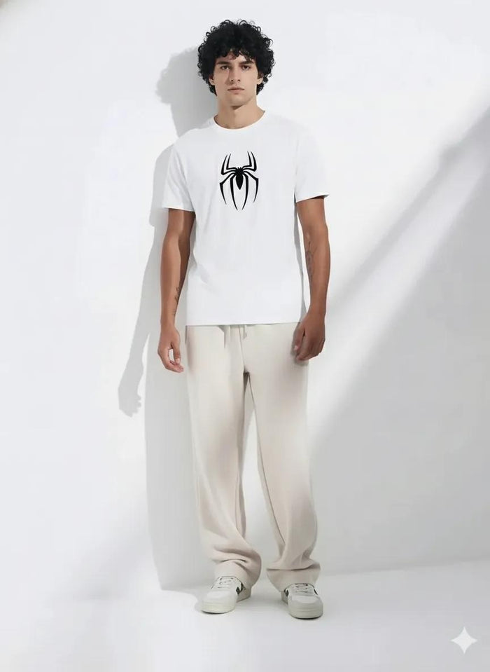 Octave Men Off White Printed Round Neck T-shirt