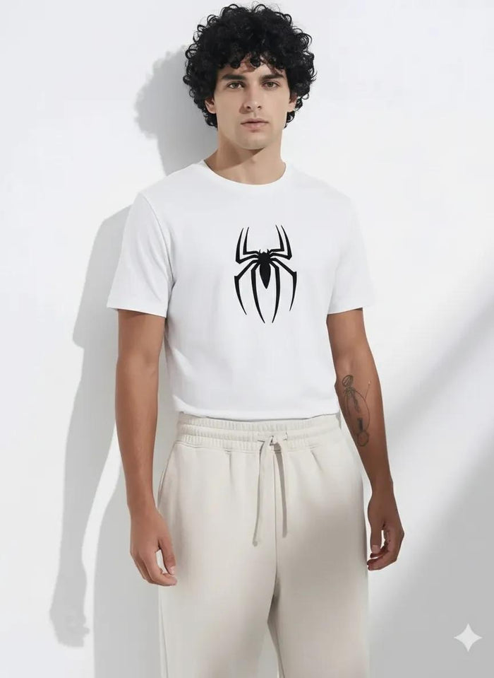 Octave Men Off White Printed Round Neck T-shirt