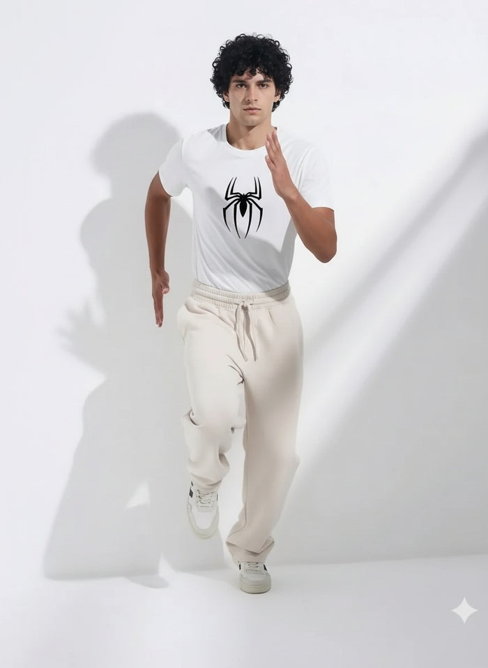 Octave Men Off White Printed Round Neck T-shirt