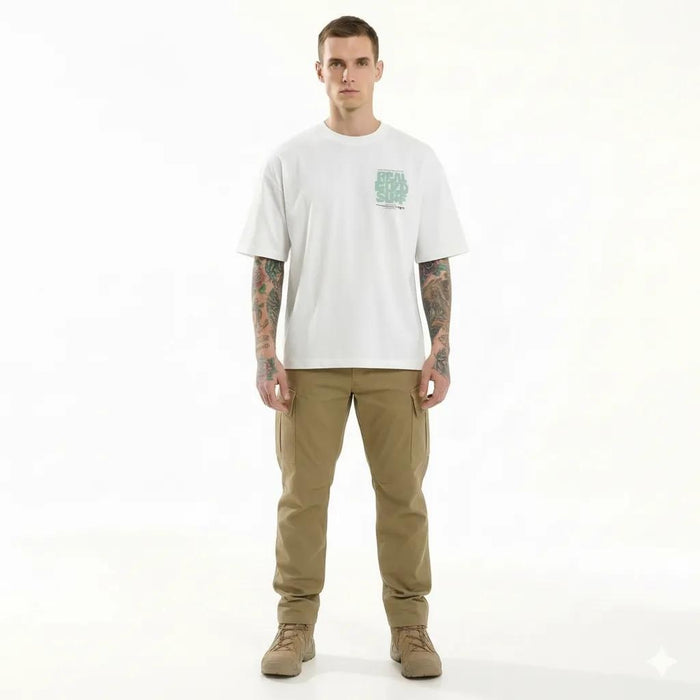 Octave Men Off White Printed T-shirt