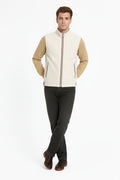 Octave Men Off White Solid Mandrain Neck Sweatshirt