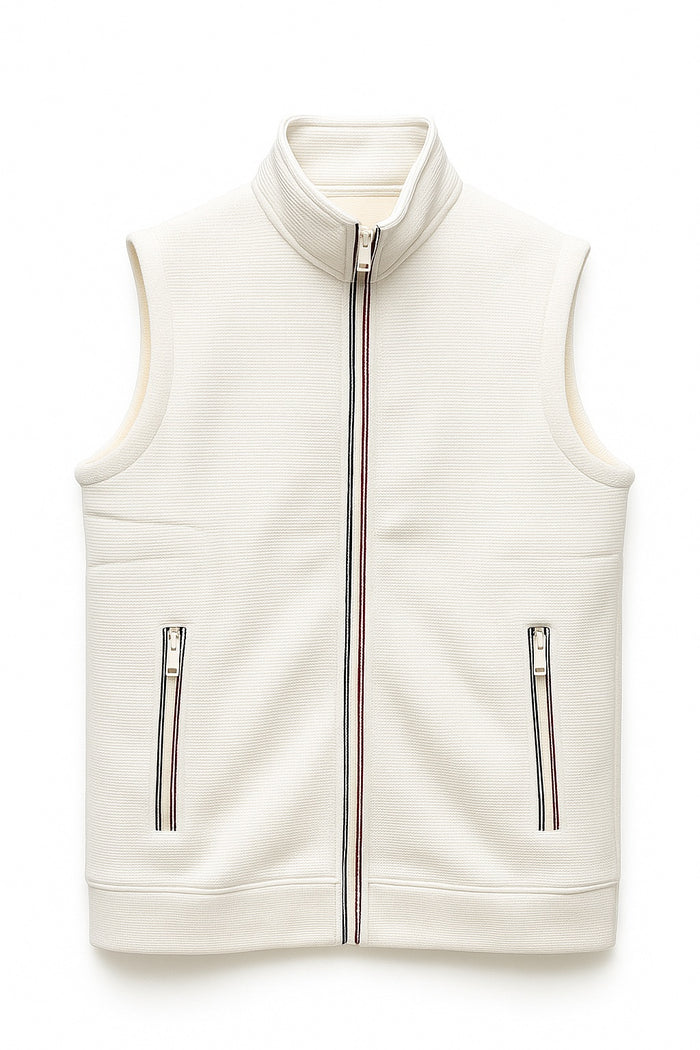 Octave Men Off White Solid Mandrain Neck Sweatshirt