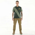 Octave Men Olive Colourblocked Polo Collar T-shirt