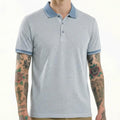 Octave Men Oxford Blue Polo Collar T-shirt