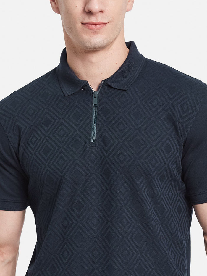 Octave Men Printed Polo Collar T-shirt