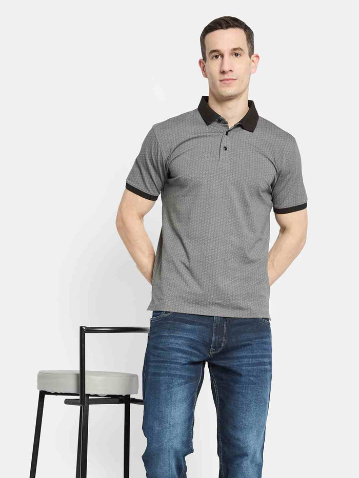 Octave Men Printed Polo Collar T-shirt
