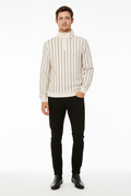 Octave Men Pristine Striped High Neck  Sweatshirt